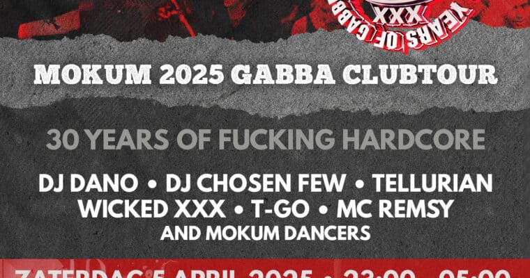 Evenementafbeelding: Mokum Records 2025 GABBA Club Tour