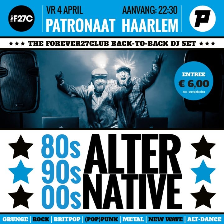 Grote evenementafbeelding: Forever27Club: 80s, 90s & 00s Alternative