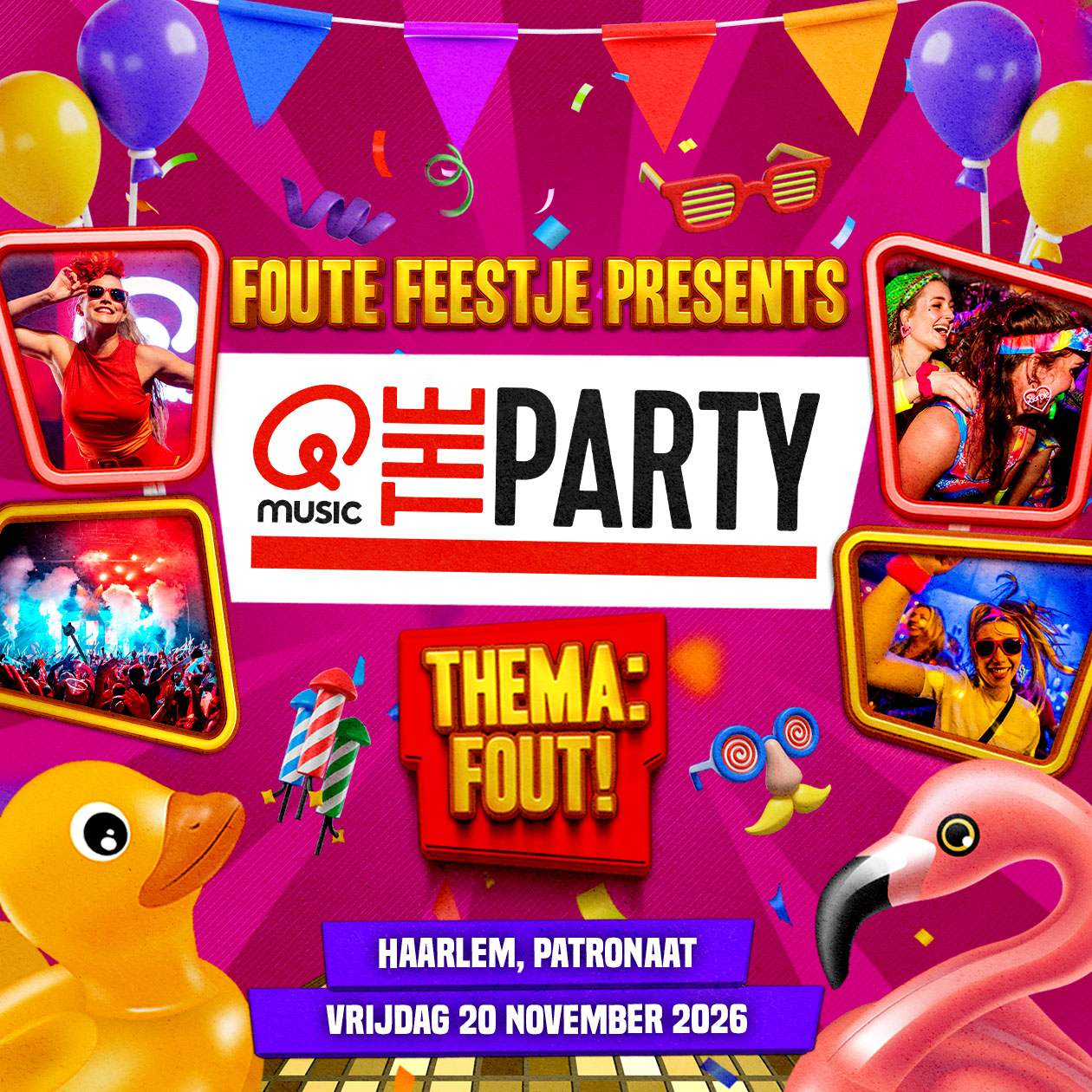 Qmusic The Party: FOUT!